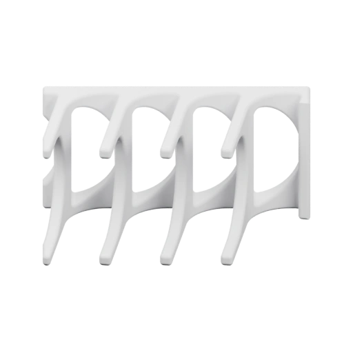 Стойка из нескольких изогнутых секций для вертикального хранения крышек кастрюль или разделочных досок